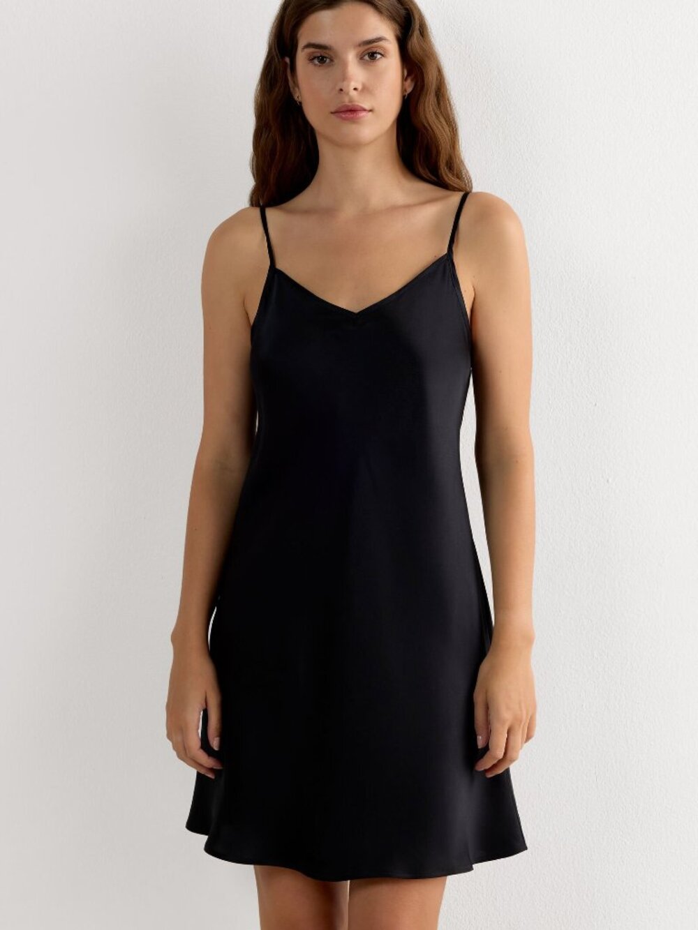 Intimissimi Silk Slip Dress in Black